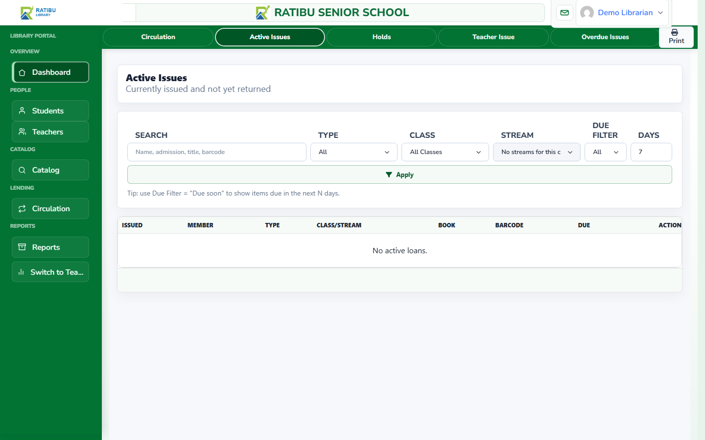 Ratibu library active loans